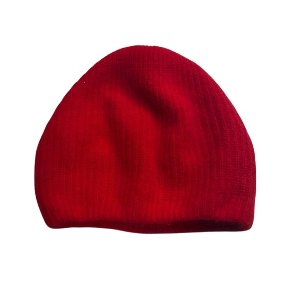 Lambswool Angora Red Beanie OS 80s 90s Preppy Classic British Crown Colony HK